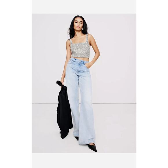 Banana Republic Embellished Rhinestone Satin Cropped Tank Size 10 NWT RT$250 - Picture 16 of 16